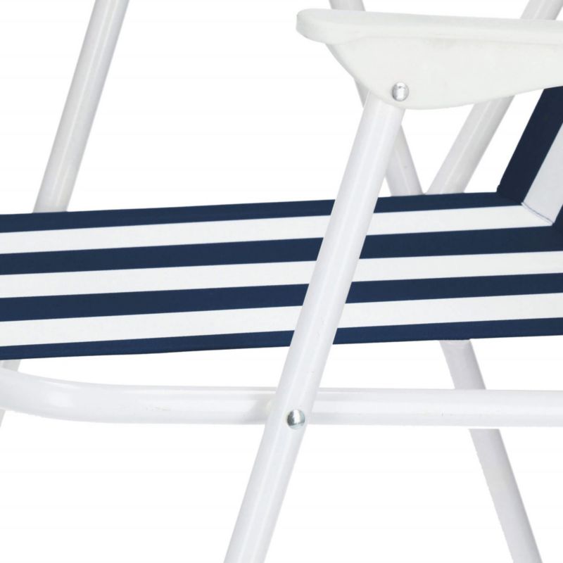 Krzesło turystyczne Springos składane na plażę i do ogrodu niebieskie pasy 1 szt.