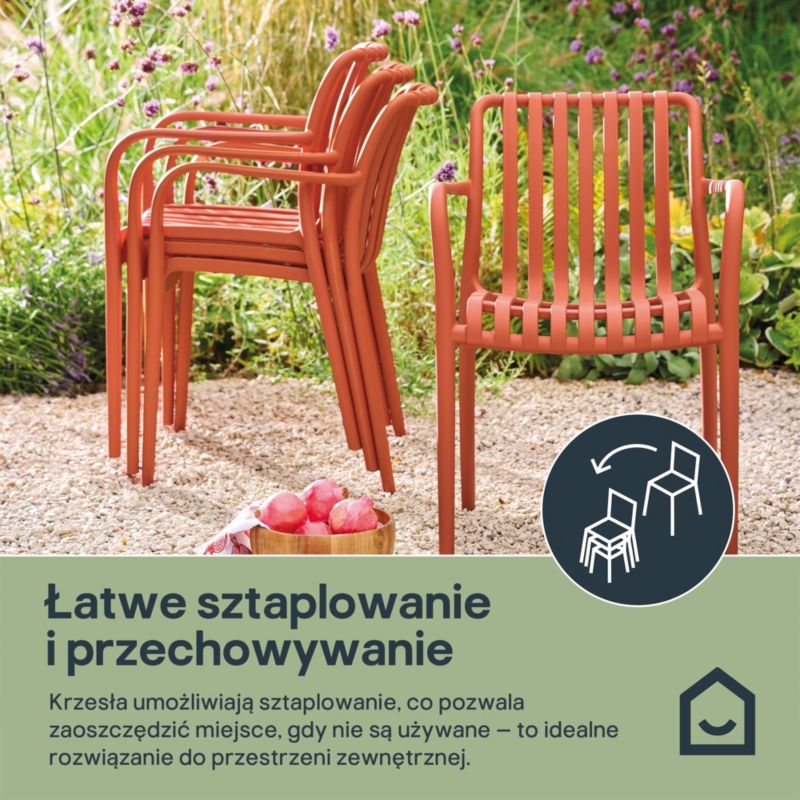 Krzesło z podłokietnikami GoodHome Timbo mango