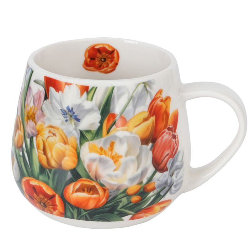 Kubek Baryłka Tulipany DUO porcelanowy w kwiaty 430 ml 1 szt.