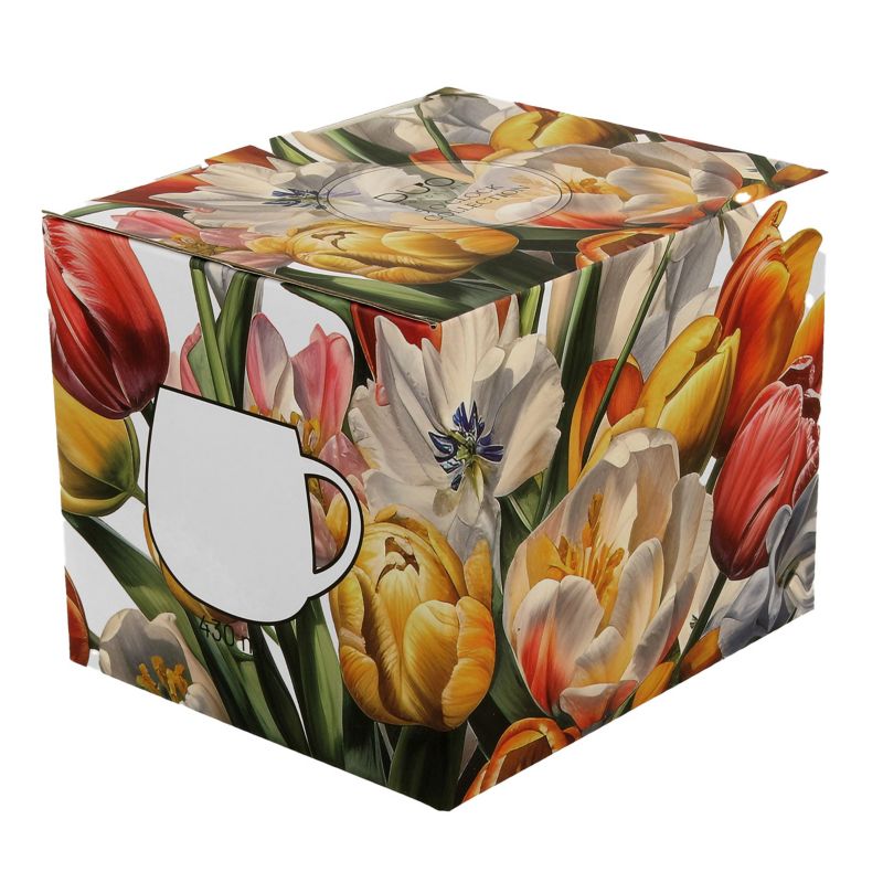 Kubek Baryłka Tulipany DUO porcelanowy w kwiaty 430 ml 1 szt.