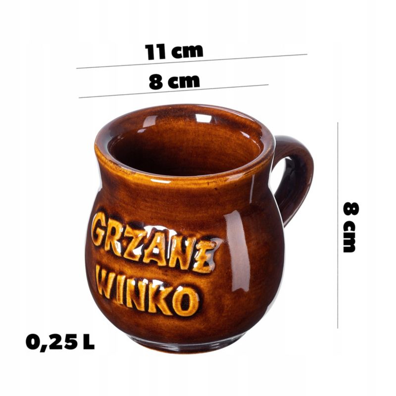 Kubek KADAX Do Grzańca Wina 250ml Kamionka Brązowy 1 szt.
