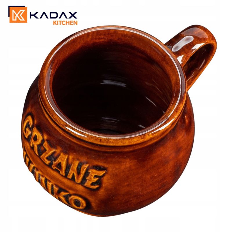 Kubek KADAX Do Grzańca Wina Z Uchem 300ml Kamionka Brązowy 1 szt.