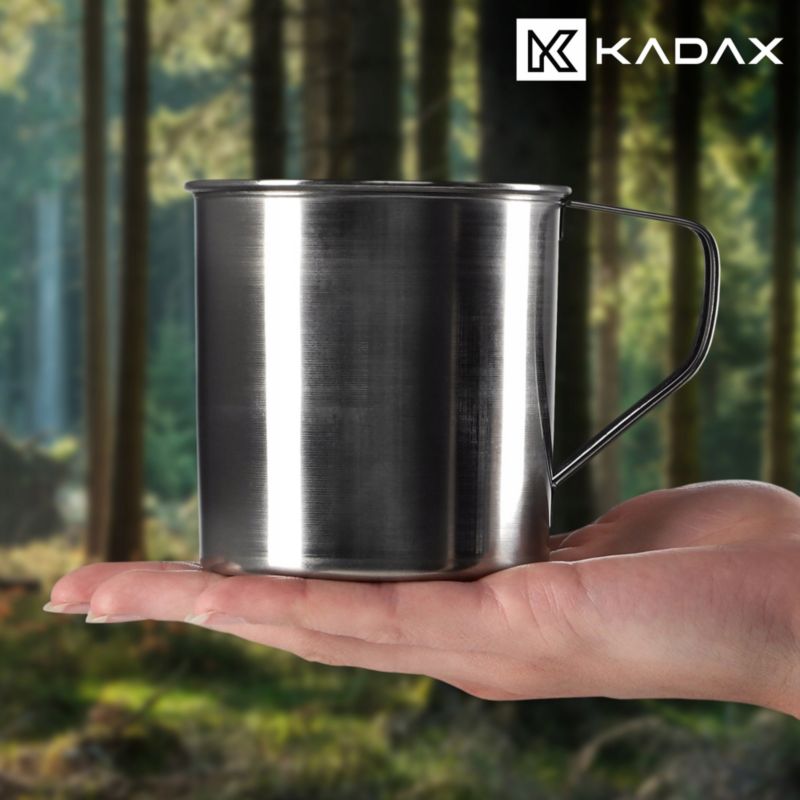 Kubek KADAX Stalowy 400ml Do Herbaty Turystyczny Srebrny 1szt.