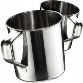 Kubek KADAX Stalowy 500ml Turystyczny Kubki 2szt Srebrny 1szt.