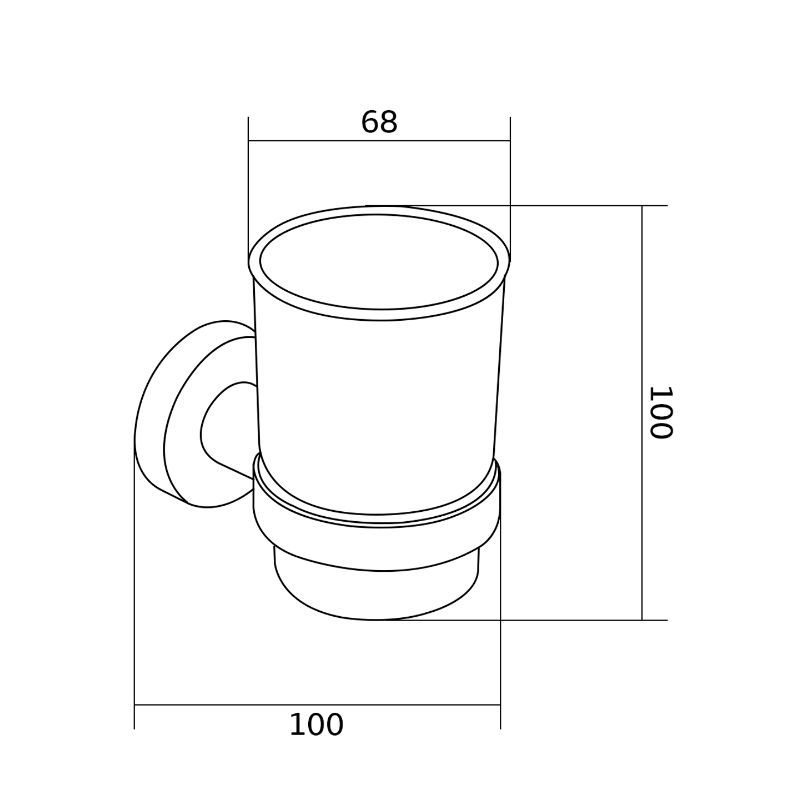 Kubek na szczoteczki ścienny Mexen Remo różowe złoto 6,8x10x10 cm 1 szt.