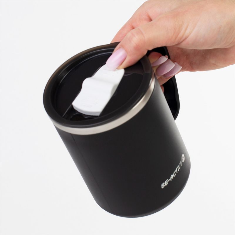 Kubek termiczny Be-active.pl termos z rączką na kawę herbatę czarny 450ml 1szt