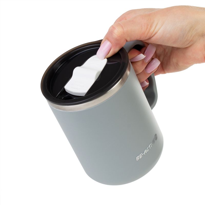 Kubek termiczny Be-active.pl termos z rączką na kawę herbatę szary 450ml 1szt