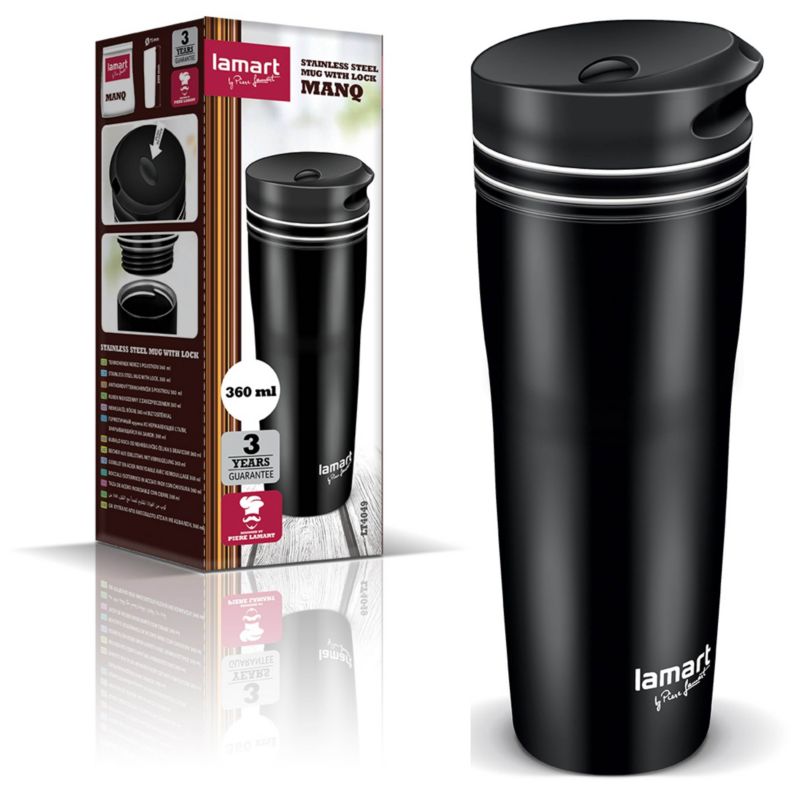 Kubek Termiczny Lamart LT4049 360 ml Czarny 1szt