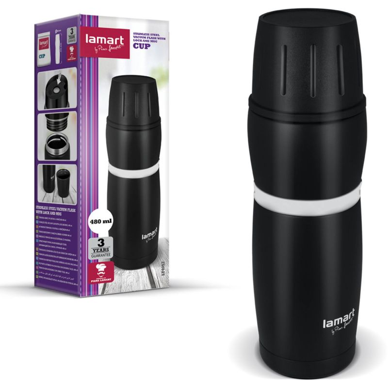 Kubek Termiczny Lamart LT4052 480 ml Czarno-Biały 1szt