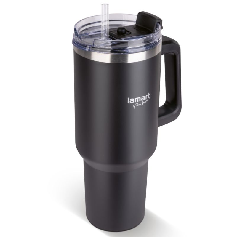 Kubek Termiczny Lamart LT4088 Ze Słomką Czarny 1200ml Stal Nierdzewna 1szt