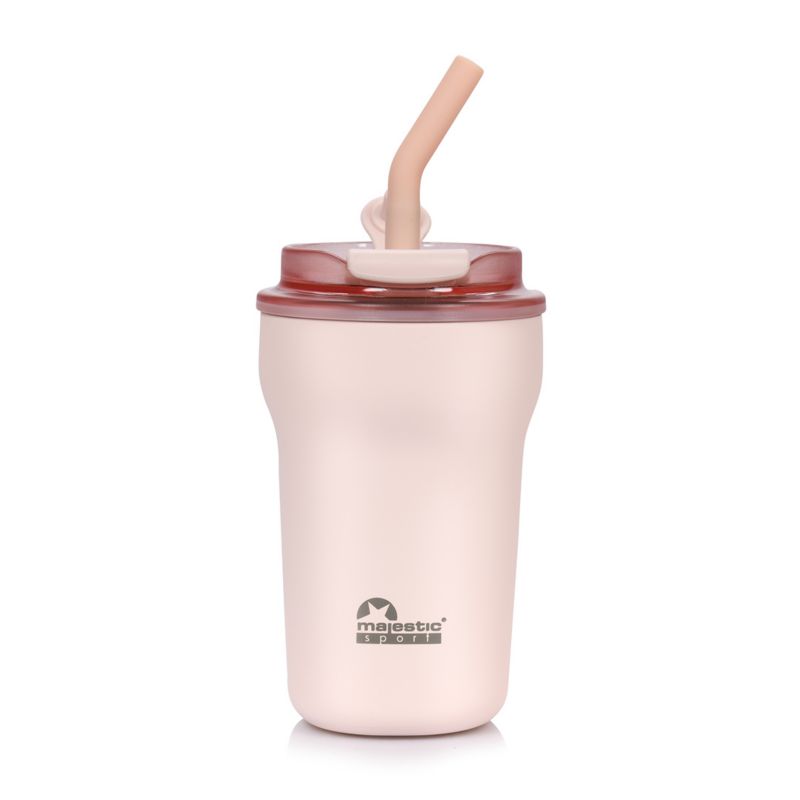 Kubek termiczny Majestic Sport Hoody 420 ml różowy ze słomką 1 szt.