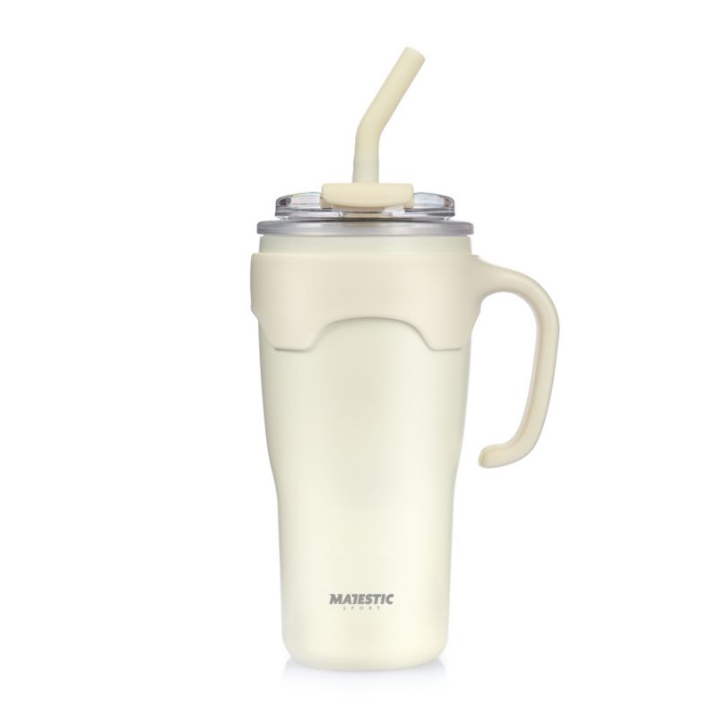 Kubek termiczny Majestic Sport Jelly 650 ml biały ze słomką i uchwytem 1 szt.