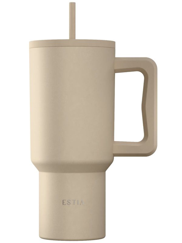 Kubek termiczny ze słomką dune estia stal nierdzewna beżowy 900 ml 1 szt.