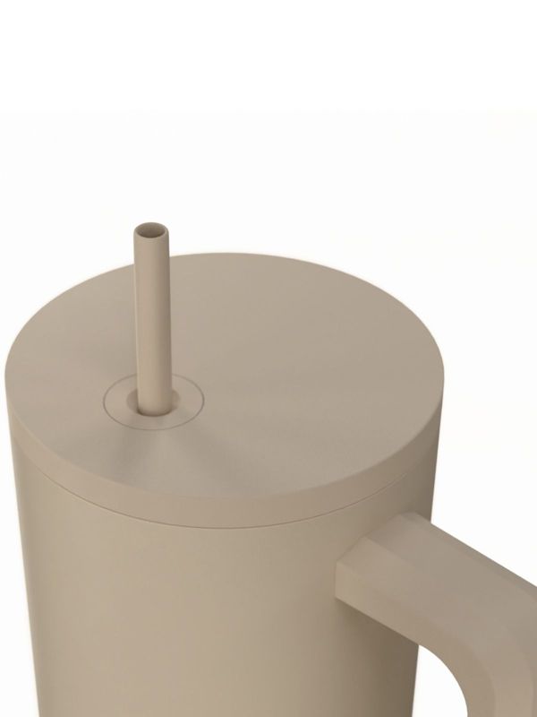 Kubek termiczny ze słomką dune estia stal nierdzewna beżowy 900 ml 1 szt.