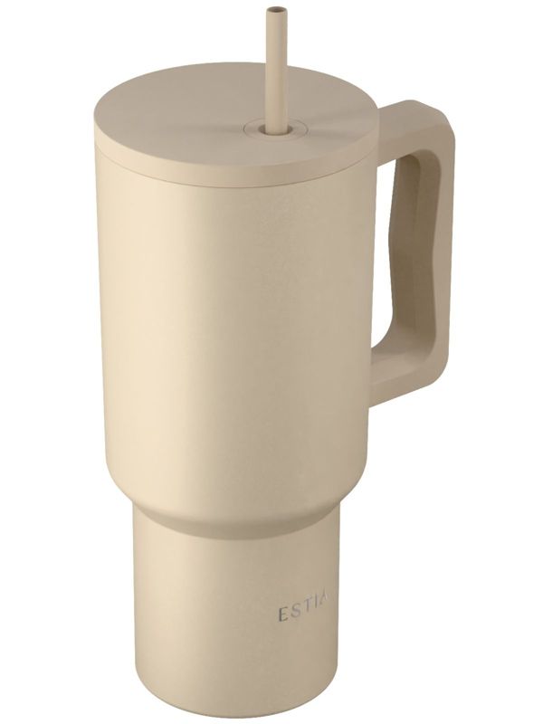 Kubek termiczny ze słomką dune estia stal nierdzewna beżowy 900 ml 1 szt.