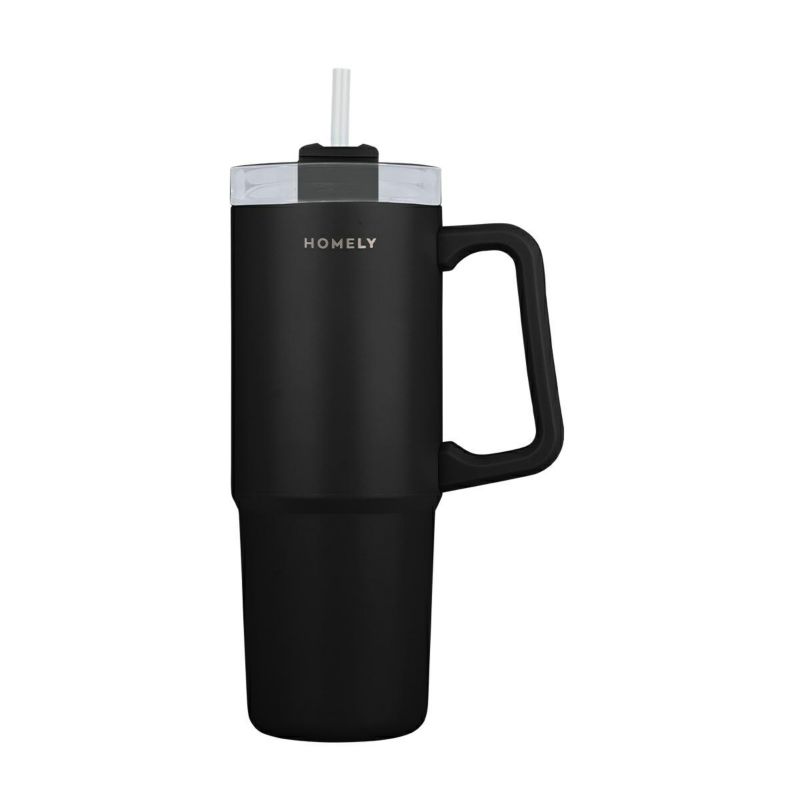 Kubek termiczny ze słomką Estia 900 ml czarny 1 szt.