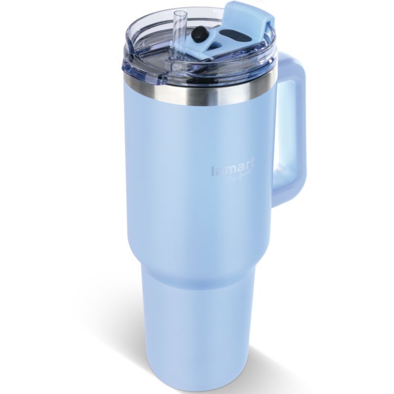 Kubek Termiczny Ze Słomką Lamart LT4090 Niebieski 900 ml Stal Nierdzewna 1szt