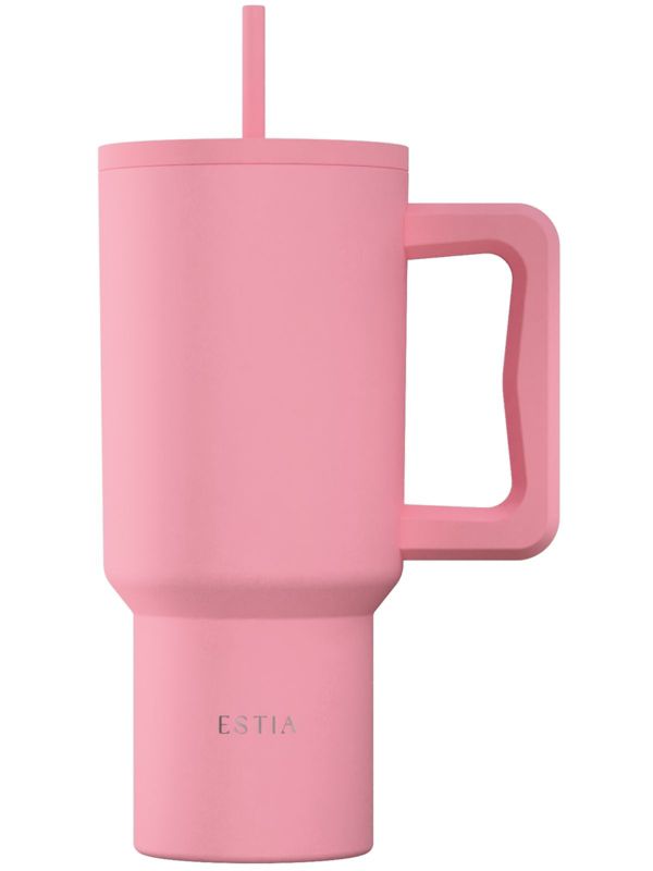 Kubek termiczny ze słomką rose estia stal nierdzewna różowy 900 ml 1 szt.