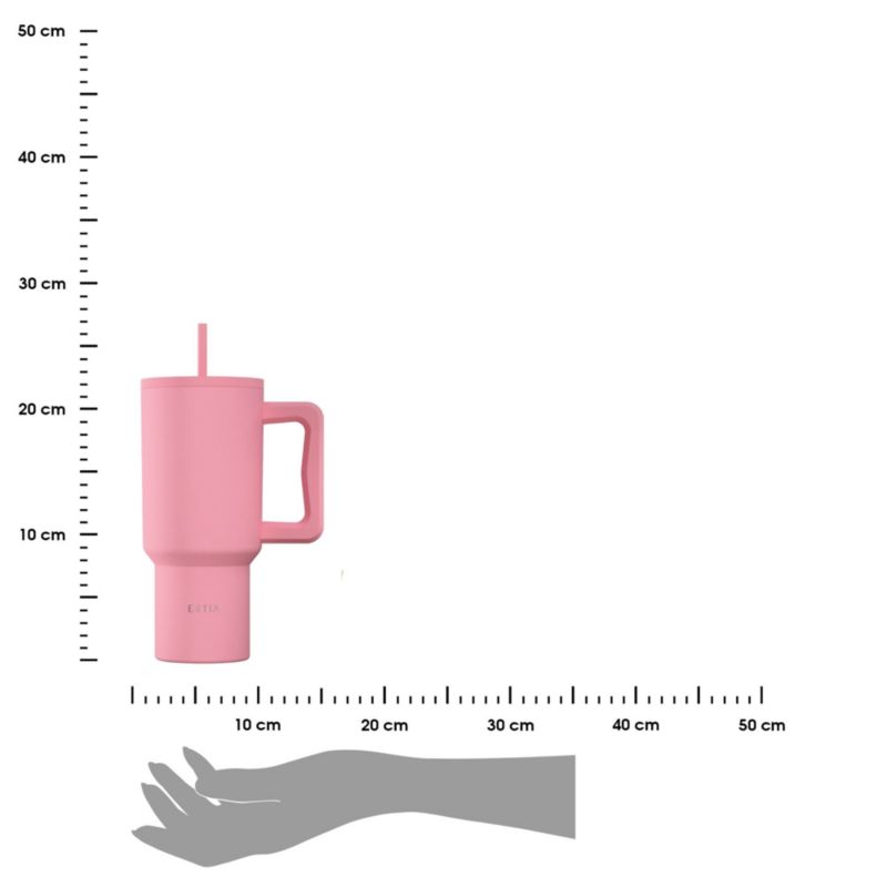 Kubek termiczny ze słomką rose estia stal nierdzewna różowy 900 ml 1 szt.