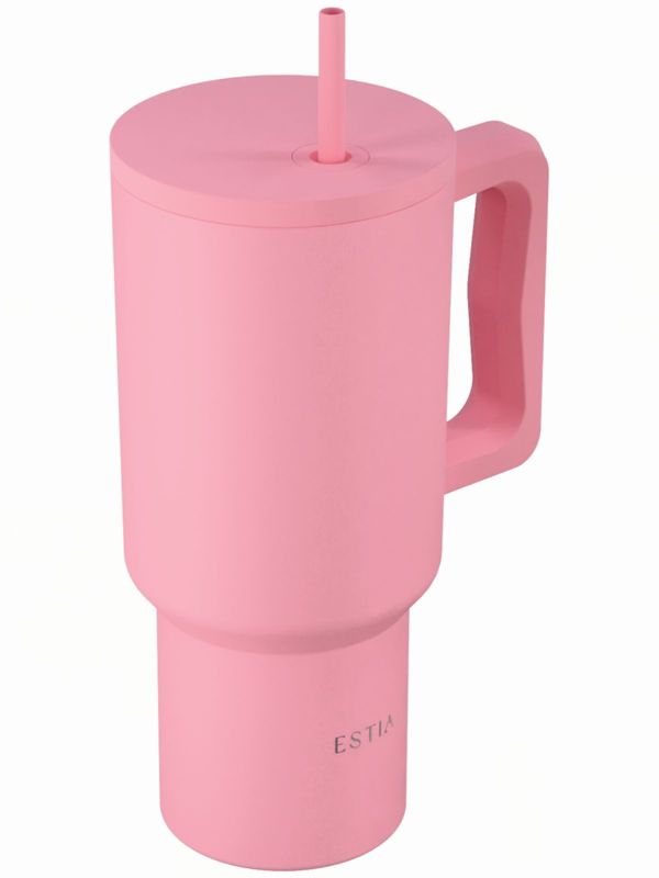 Kubek termiczny ze słomką rose estia stal nierdzewna różowy 900 ml 1 szt.