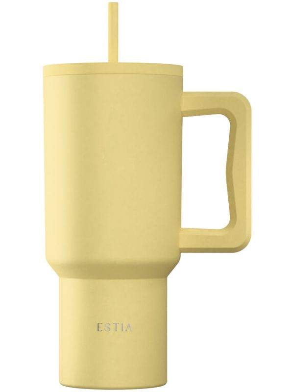 Kubek termiczny ze słomką sunbeam estia stal nierdzewna żółty 900 ml 1 szt.