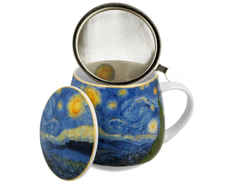 Kubek Van Gogh Starry Night DUO porcelanowy z zaparzaczem 430 ml 1 szt.