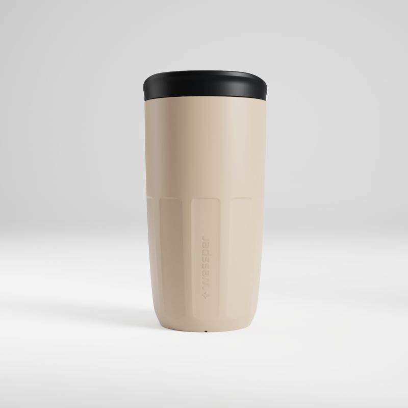 Kubek wielorazowy, Wessper B3 FIKA, do kawy, herbaty, na wynos, 400ml, beżowy, 1szt.