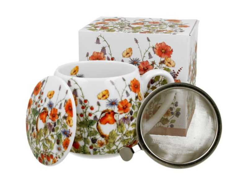 Kubek Wild Birds DUO porcelanowy z zaparzaczem 430 ml 1 szt.
