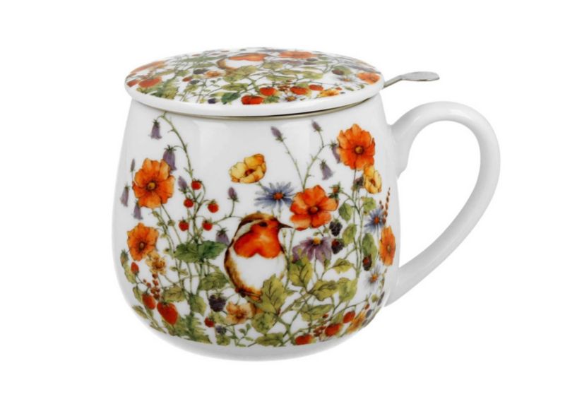 Kubek Wild Birds DUO porcelanowy z zaparzaczem 430 ml 1 szt.