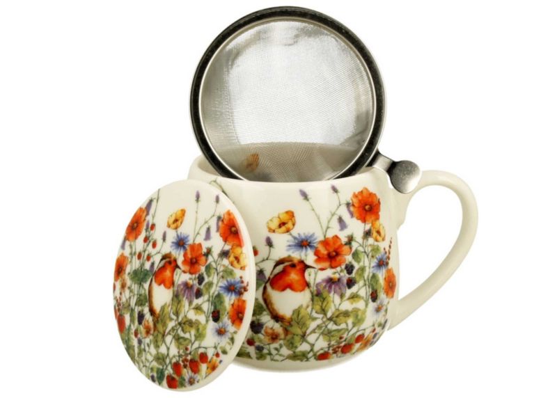 Kubek Wild Birds DUO porcelanowy z zaparzaczem 430 ml 1 szt.