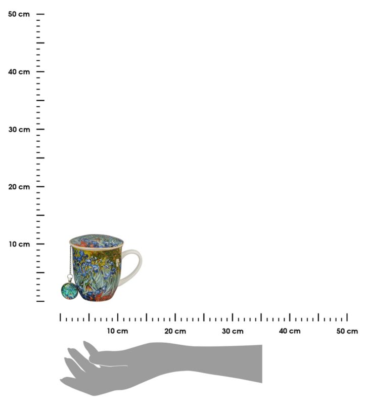 Kubek Z Zaparzaczem I Pokrywką Duo Porcelanowy Wzór Wielobarwny 400 Ml 1 Szt.