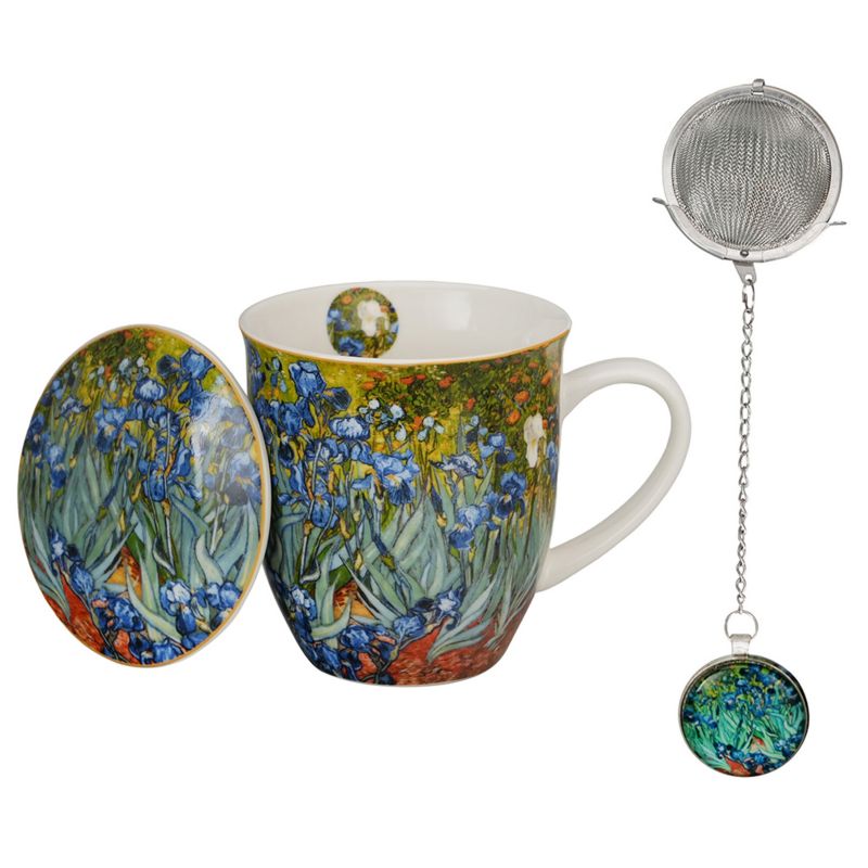 Kubek Z Zaparzaczem I Pokrywką Duo Porcelanowy Wzór Wielobarwny 400 Ml 1 Szt.