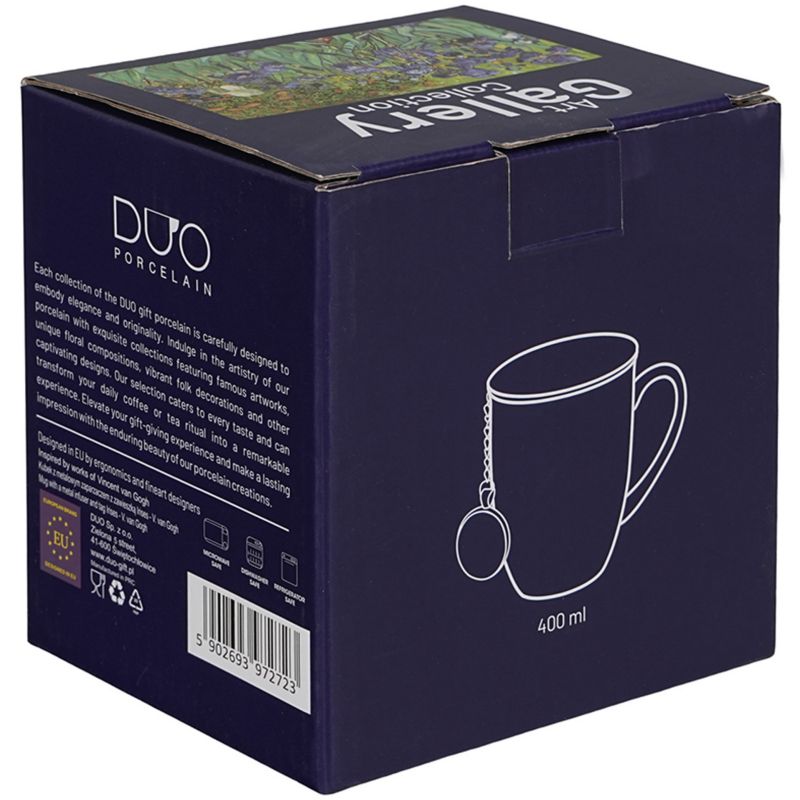 Kubek Z Zaparzaczem I Pokrywką Duo Porcelanowy Wzór Wielobarwny 400 Ml 1 Szt.