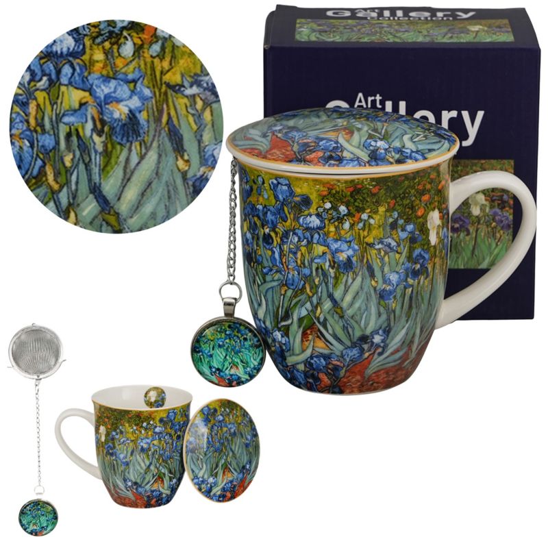 Kubek Z Zaparzaczem I Pokrywką Duo Porcelanowy Wzór Wielobarwny 400 Ml 1 Szt.