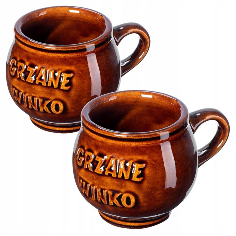 Kubki KADAX Do Grzańca Wina 300ml Kamionkowe Brązowy 2szt