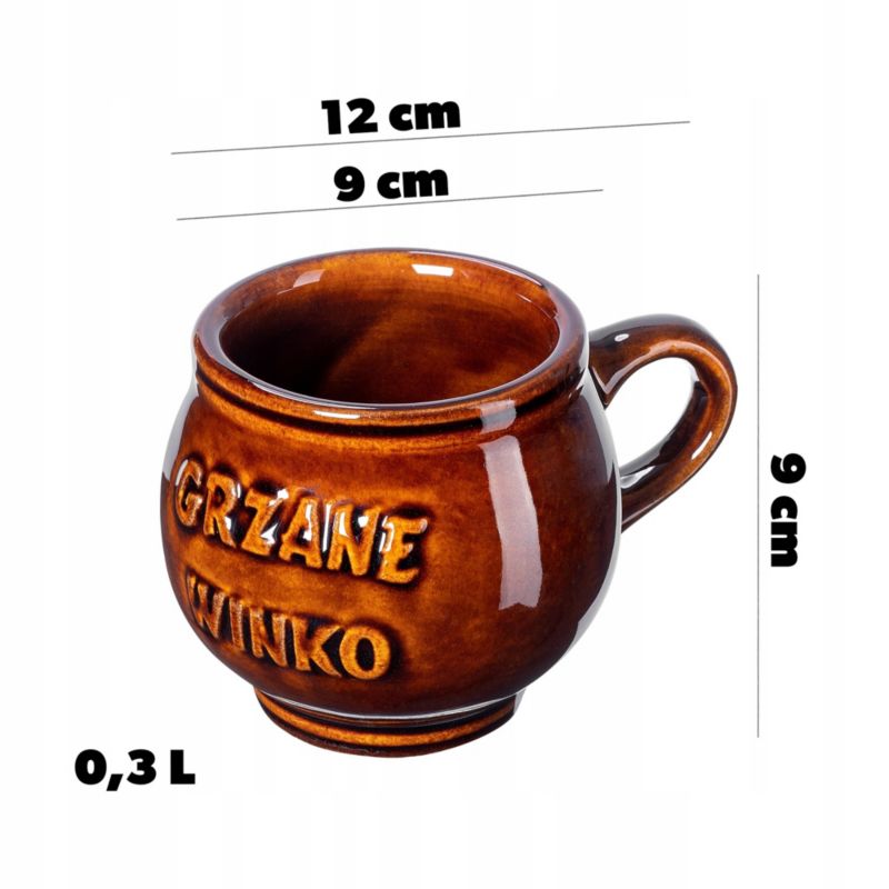 Kubki KADAX Do Grzańca Wina 300ml Kamionkowe Brązowy 2szt