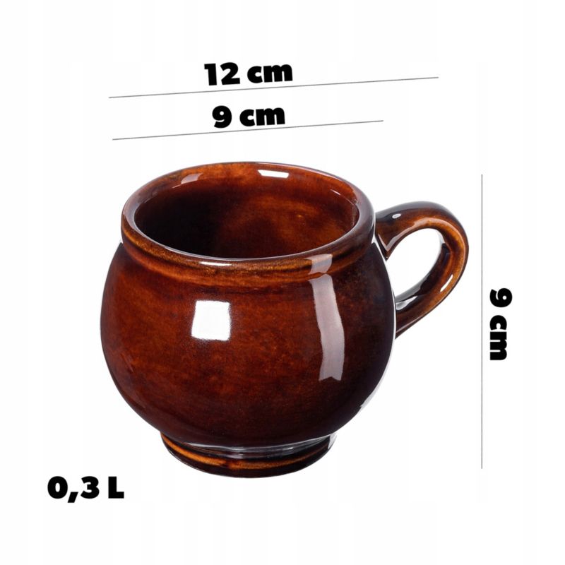 Kubki KADAX Do Grzańca Wina 300ml Kamionkowe Brązowy 4szt