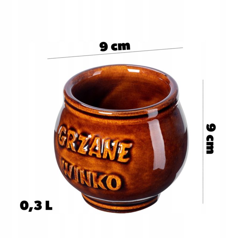 Kubki KADAX Do Grzańca Wina Kubek 300ml Zestaw Brązowy 4 szt.
