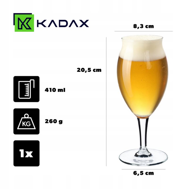 Kufel Do Piwa KADAX Szkło 410ml 1szt.