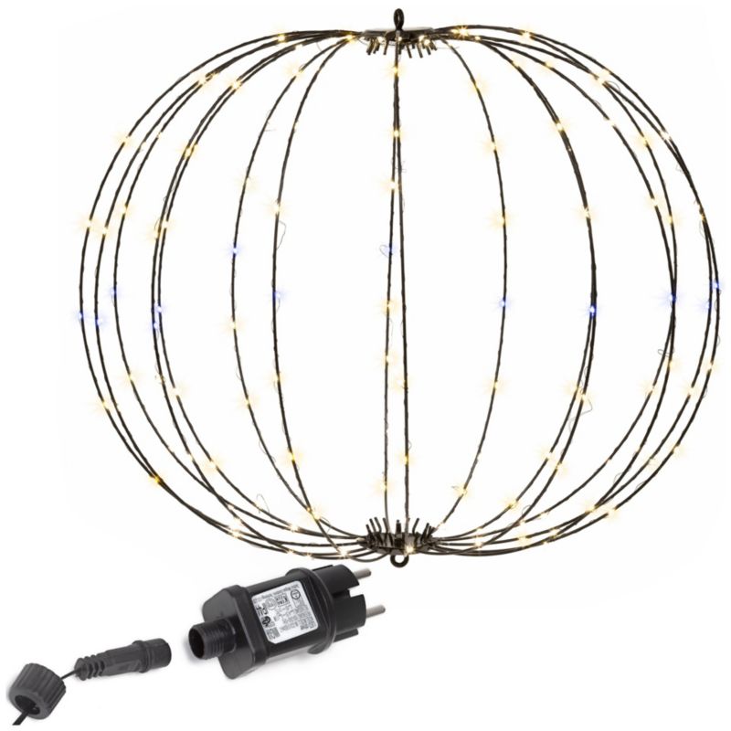 Kula świąteczna do ogrodu Springos 160 LED bombka ciepły biały + biały flash 1szt.