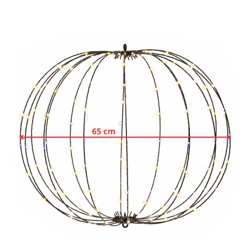 Kula świąteczna do ogrodu Springos 160 LED bombka ciepły biały + biały flash 1szt.