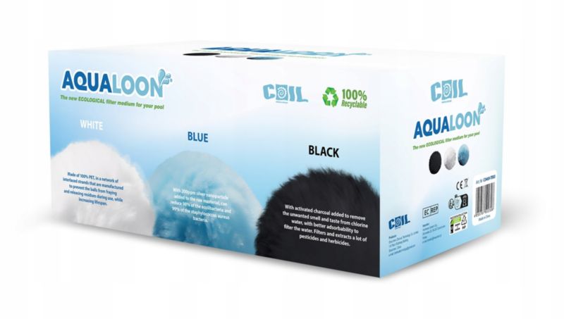Kulki filtracyjne do basenu pomp piaskowych Coil 700g Aquallon Jony Srebra Węgiel 1szt