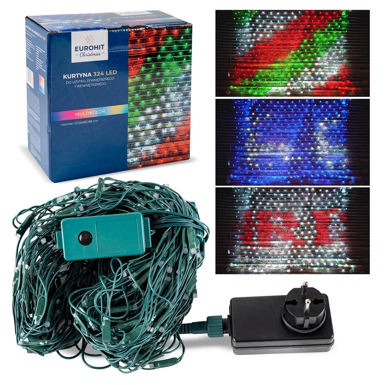Kurtyna 324 LED Corciano do użytku zewnętrznego i wewnętrznego 1szt.