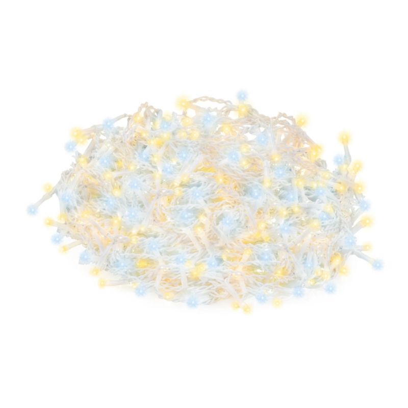 Kurtyna świetlna Springos 500 led girlanda, lampki wewnętrzno-zewnętrzne sople zimny biały + ciepły biały flash 1 szt.