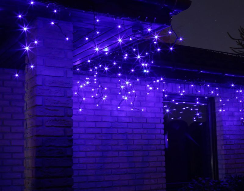 Kurtyna zewnętrzna Bulinex sople 100 LED 4,8 m niebieska + biały flesz