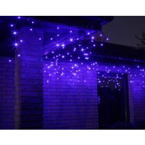 Kurtyna zewnętrzna Bulinex sople 100 LED 4,8 m niebieska + biały flesz