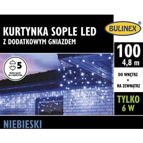 Kurtyna zewnętrzna Bulinex sople 100 LED 4,8 m niebieska