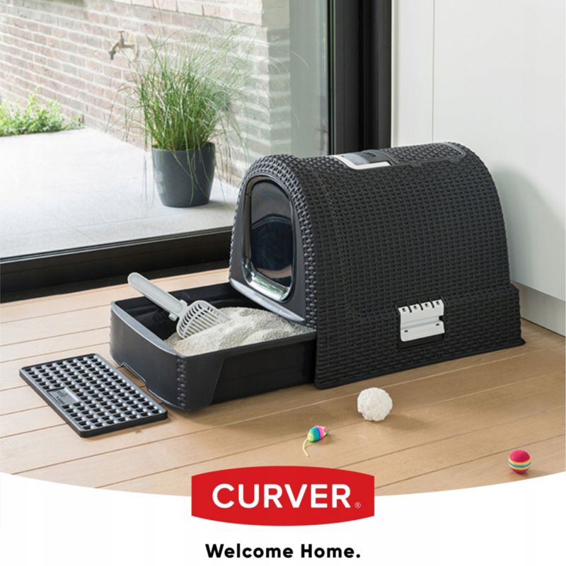 Kuweta dla kota Curver Pet Life + łopatka, grafit