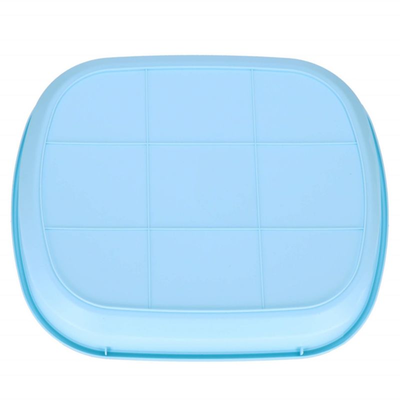 Kuweta odkryta z rantem dla kota Springos 40x33x11 cm + łopatka, niebieska 1 szt.
