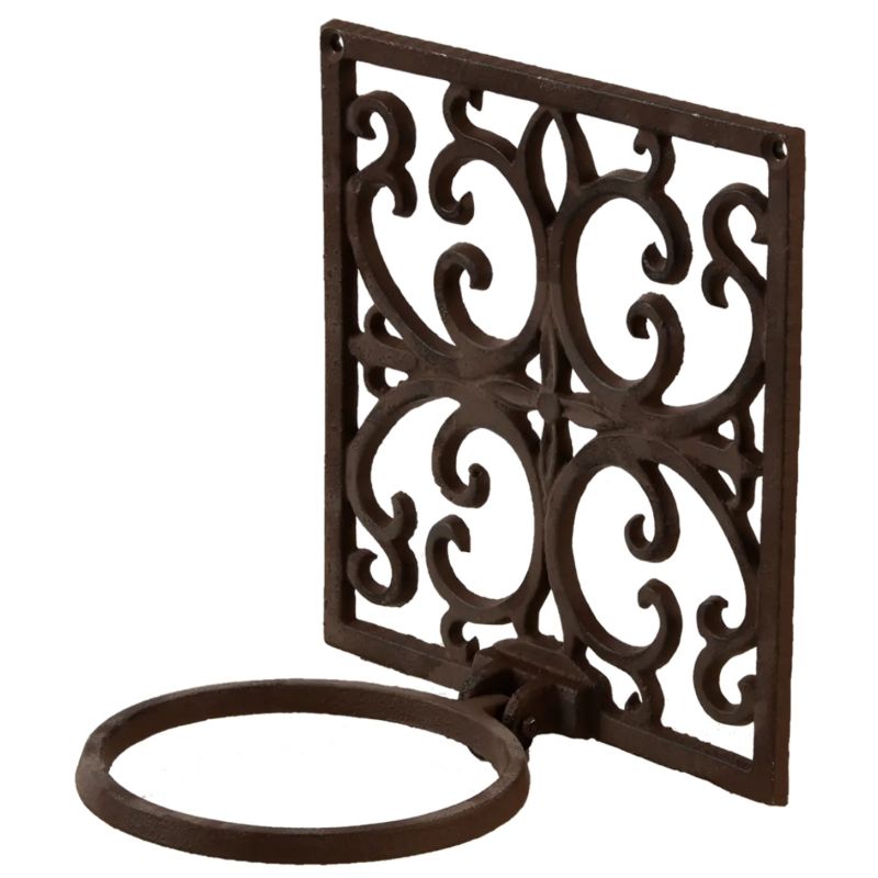 Kwietnik ścienny na donicę Esschert Design brązowy żeliwo 15,4x18,3x18,5 cm 1 szt.